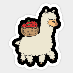 Alpaca with basket Sticker